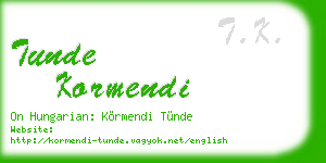 tunde kormendi business card